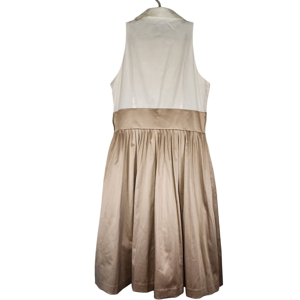 WILLOW GLENN New York Dress Womens 14 White Beige Sleeveless Midi A-line NWOT‎ - Picture 2 of 6